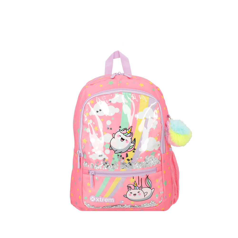 Mochila feminina infantil Logan Unicórnio Rosa