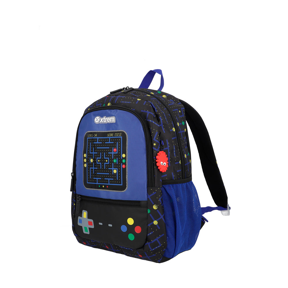 Mochila masculina infantil Logan Gamer Azul