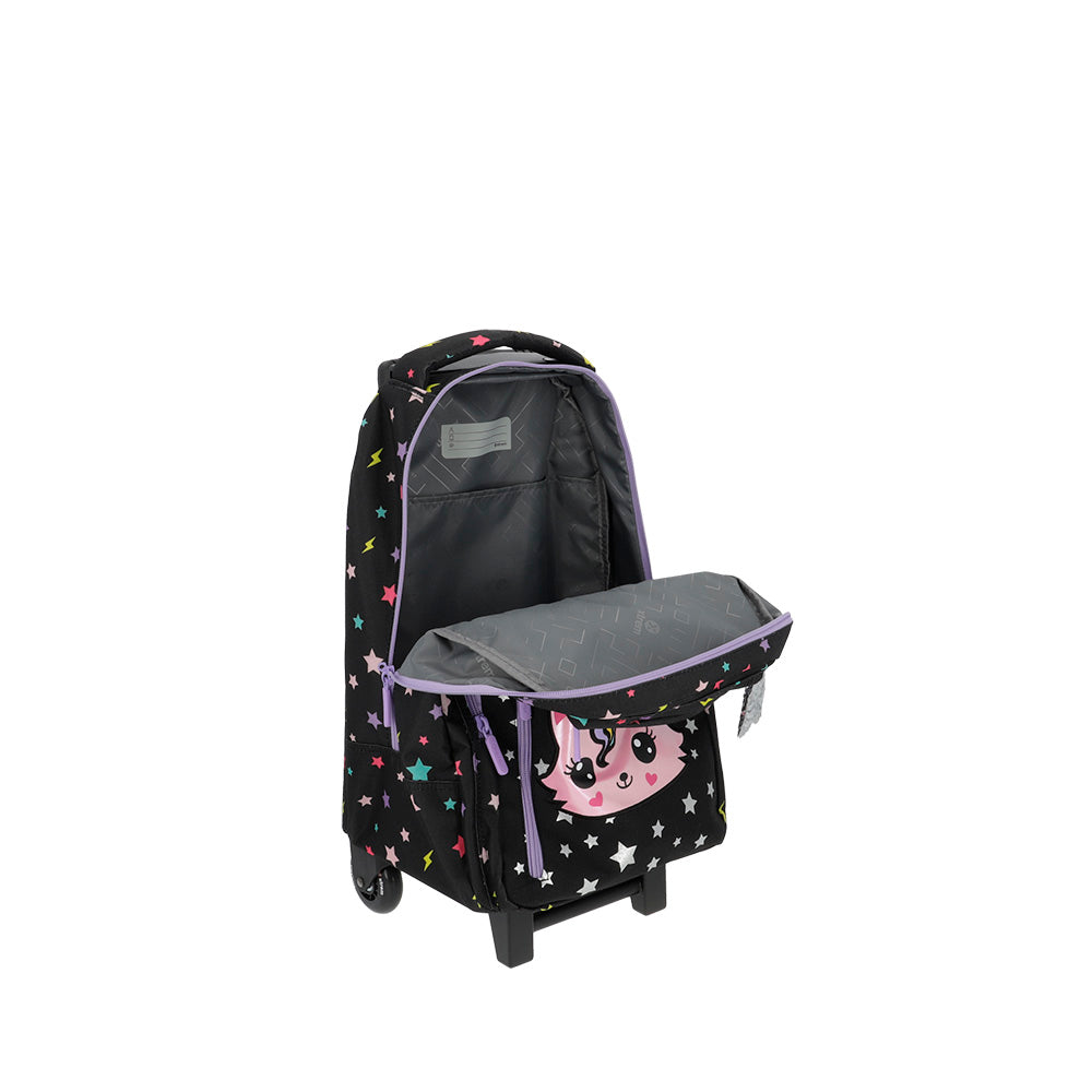 Mochila de Rodinha feminina infantil New Run preta