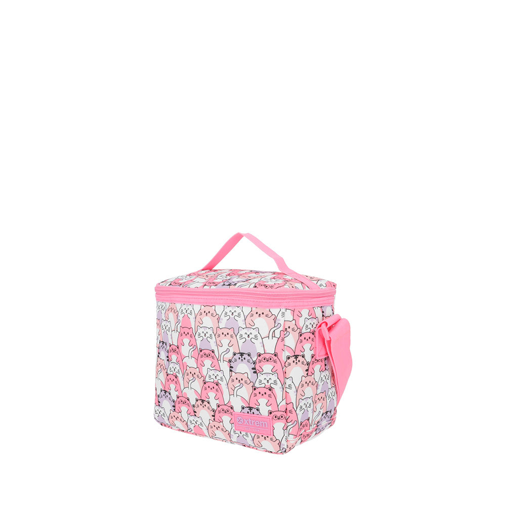 Conjunto Escolar Mochila de Rodinha feminina infantil Speedy Pack Gato Rosa