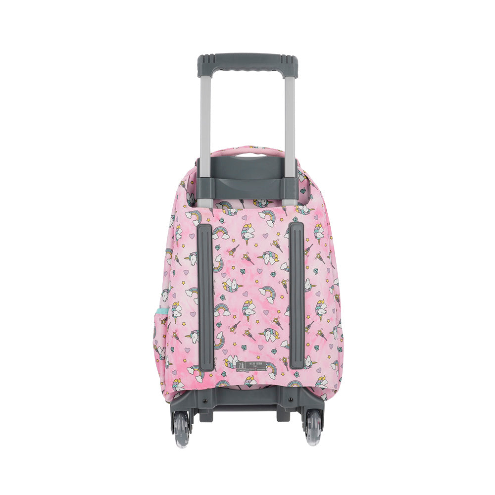 Mochila de Rodinha feminina infantil New Run rosa